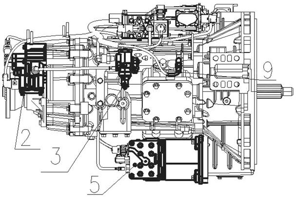 Electronically-controlled pneumatic manual-automatic-integrated ten-gear aluminum-shell transmission