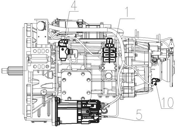 Electronically-controlled pneumatic manual-automatic-integrated ten-gear aluminum-shell transmission