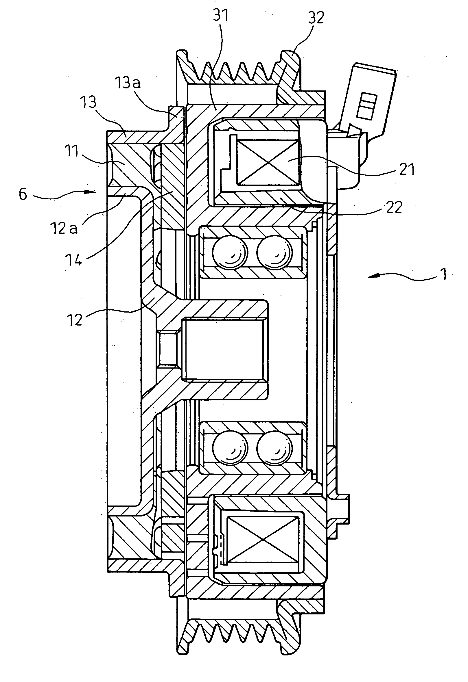 Electromagnetic clutch with elastic member easily melted