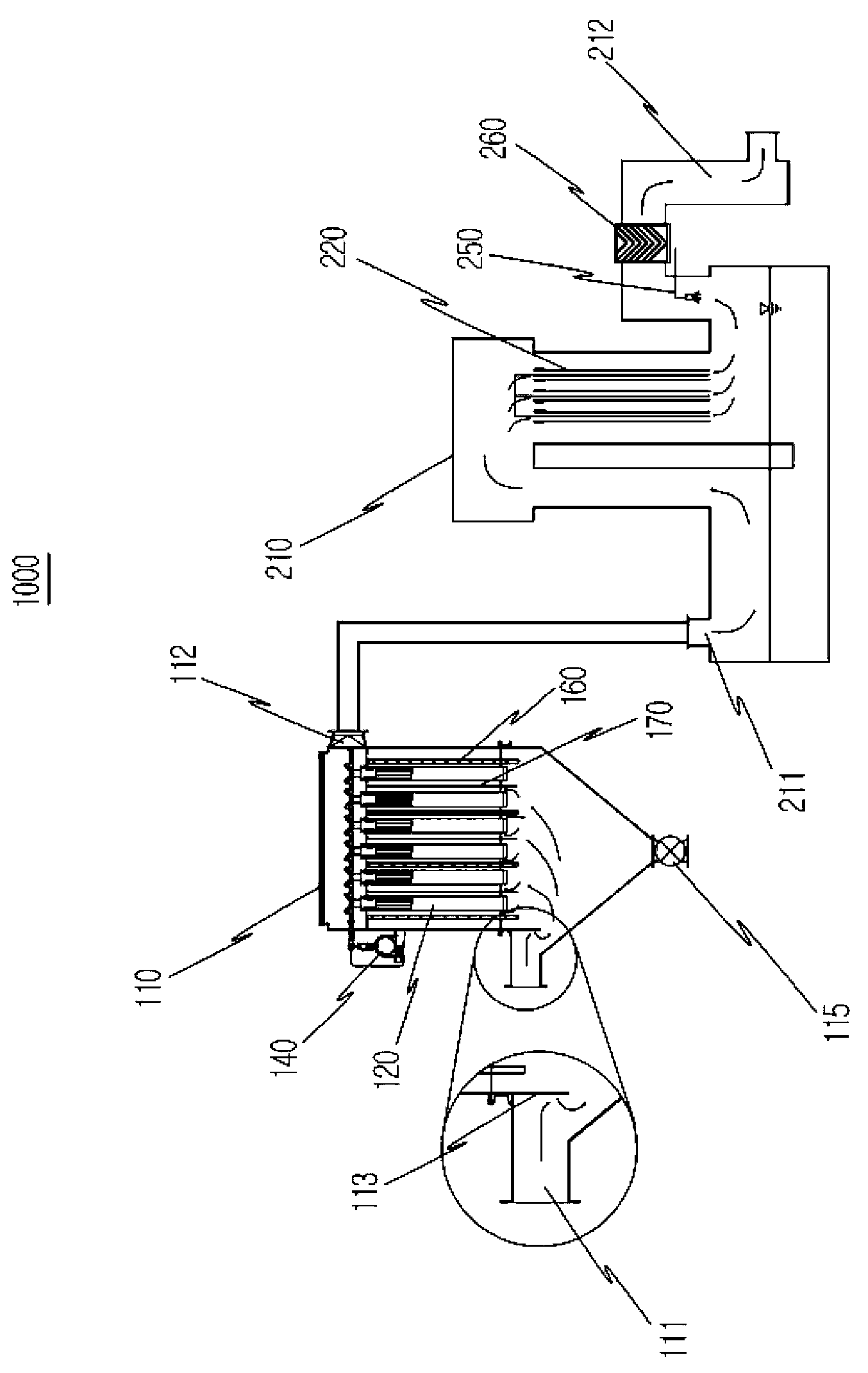 Simultaneous complex treatment apparatus for advanced treatment of mixed exhaust gas