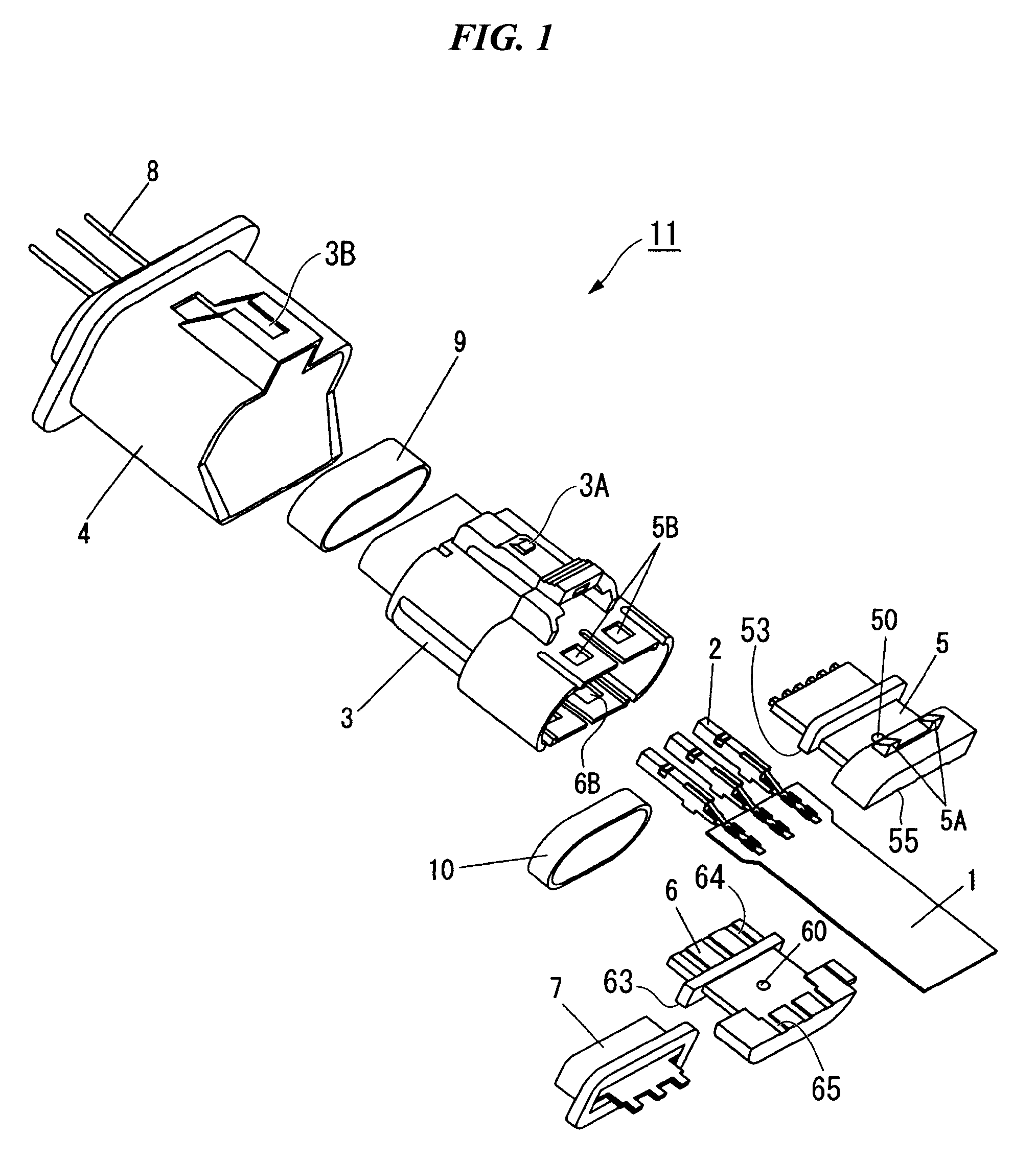 Waterproof connector for flexible substrate