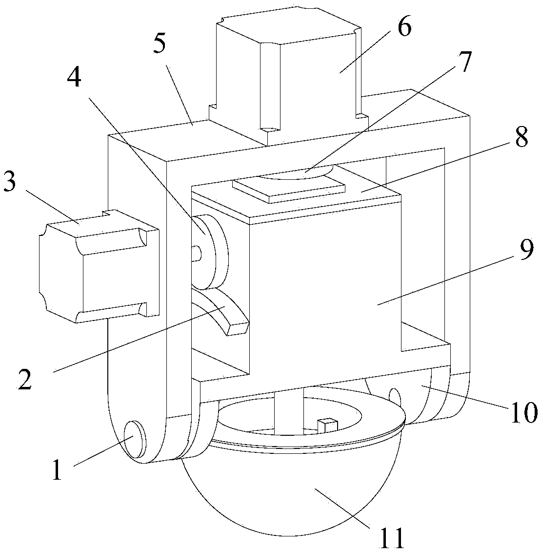 Compact type gasbag polishing precession mechanism