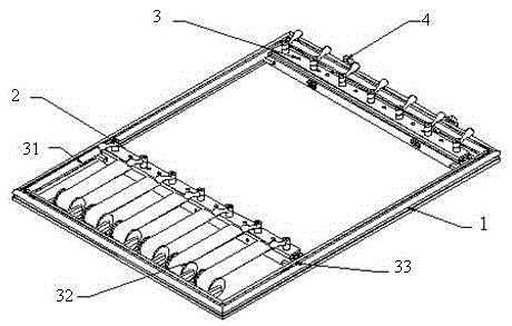 Tensioning frame suitable for steel sheets of different lengths