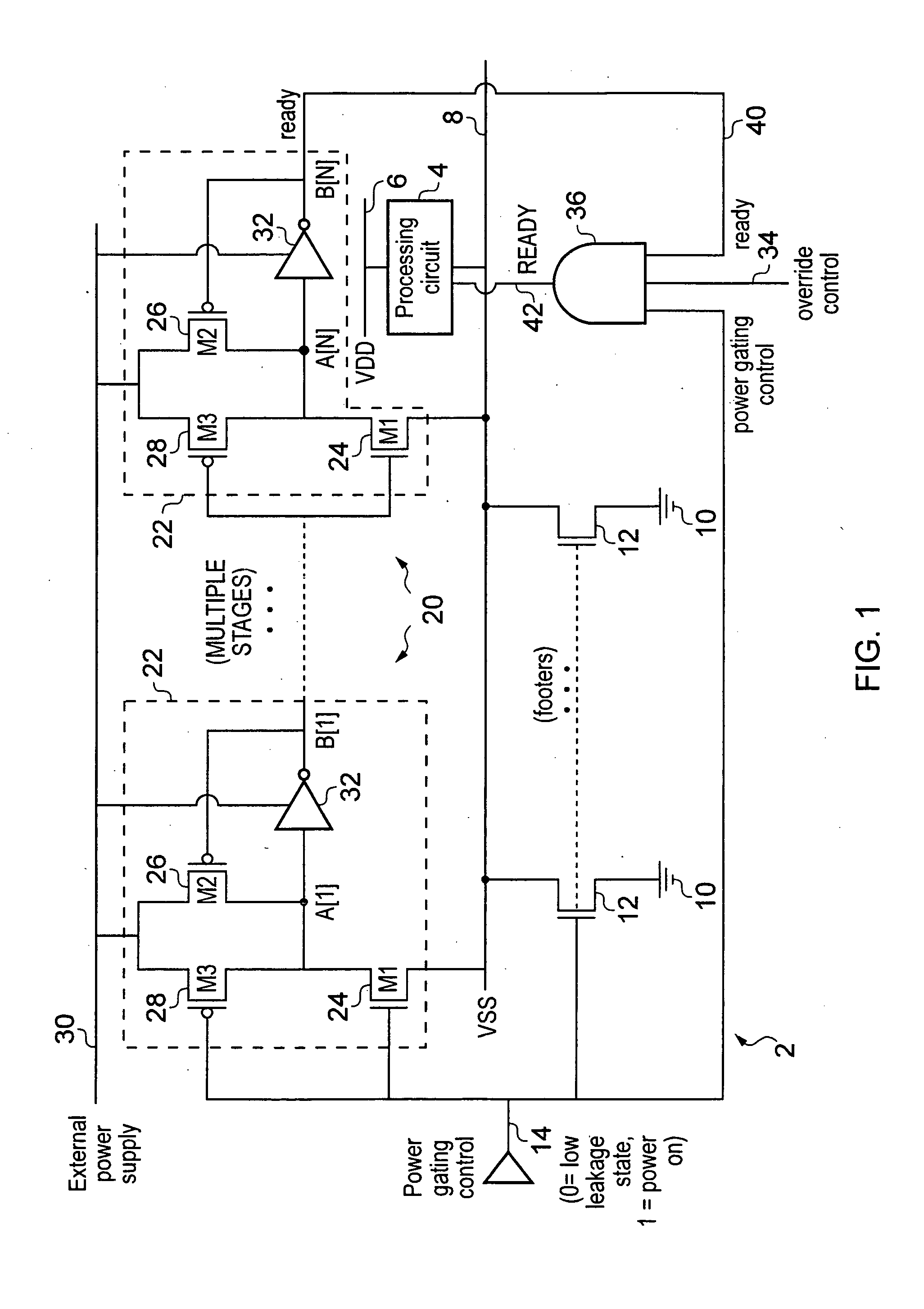 Power supply detection circuitry and method