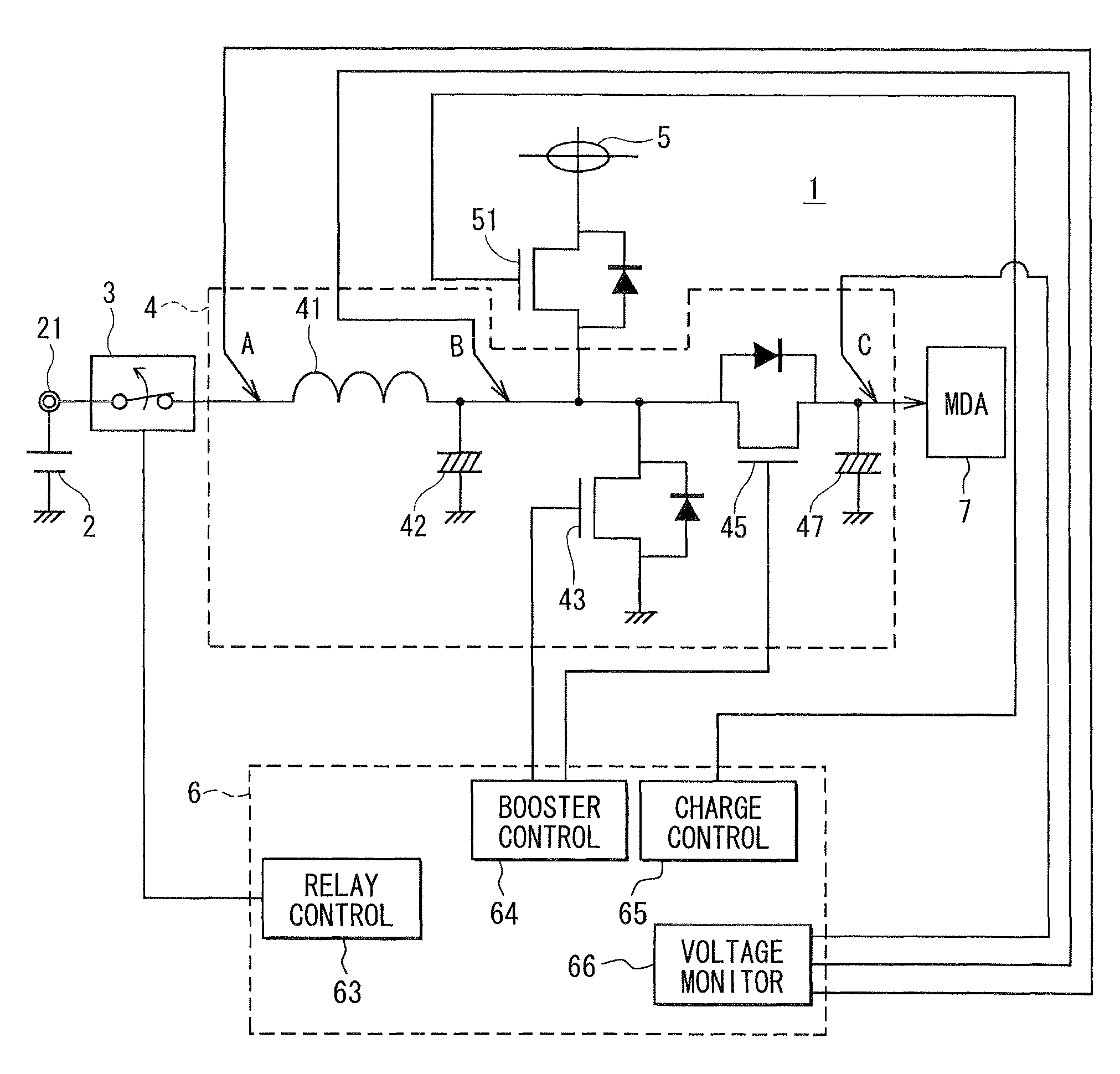 Voltage booster apparatus for power steering system