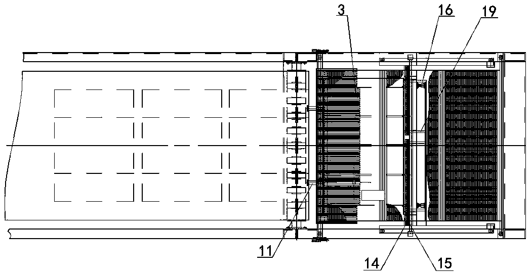 A stacking device for corrugated cardboard