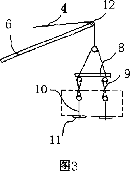 Lever-type archaized suspension coffin laying device and method