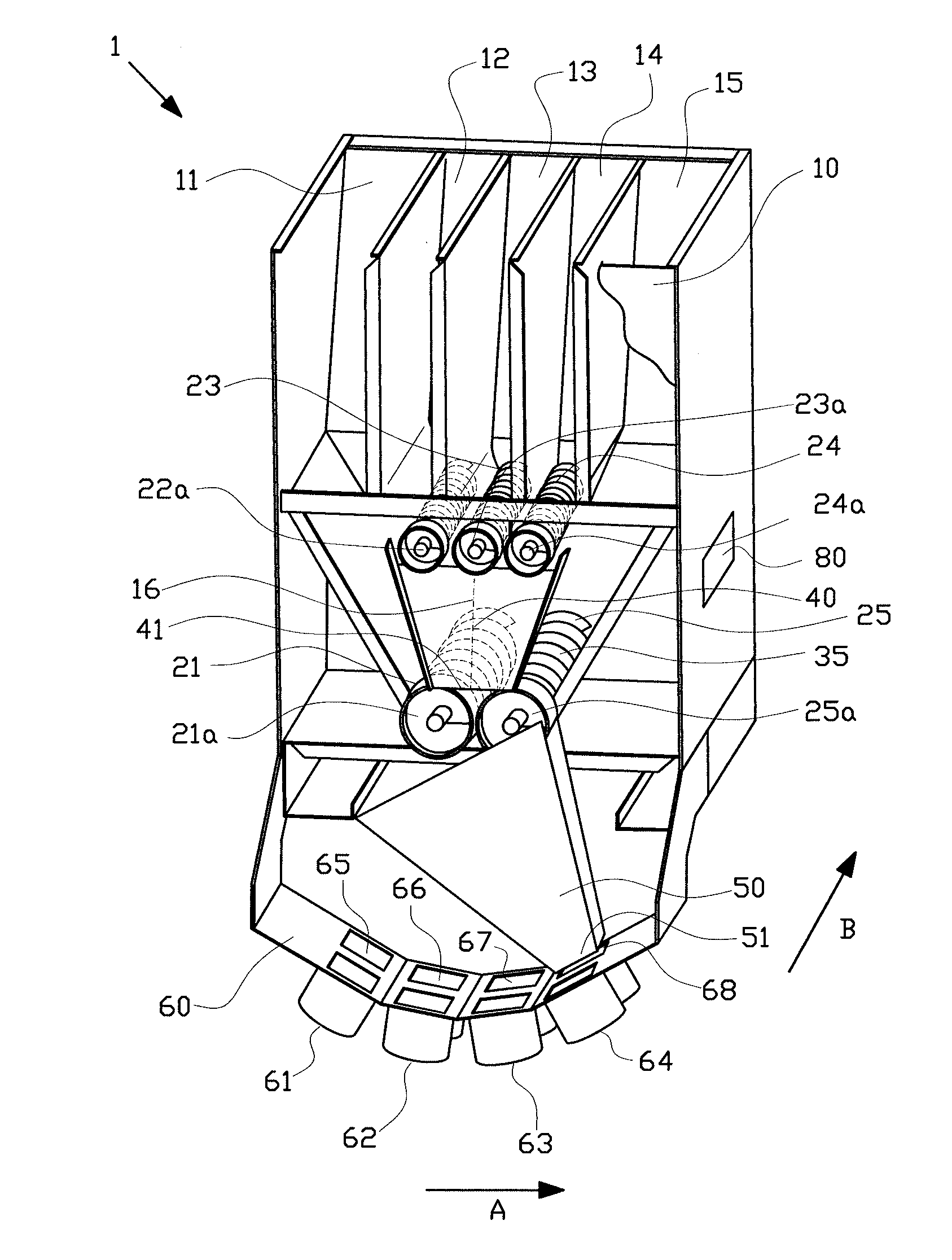 Mixing and dosing device for cattle feed