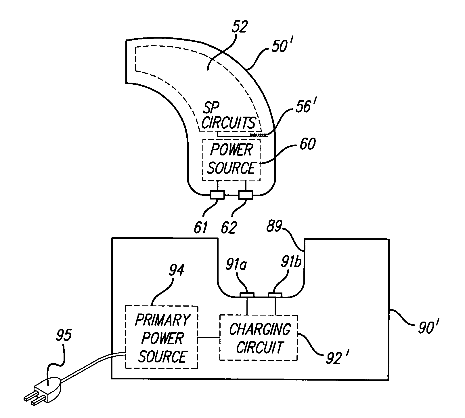 Cochlear implant sound processor with permanently integrated replenishable power source