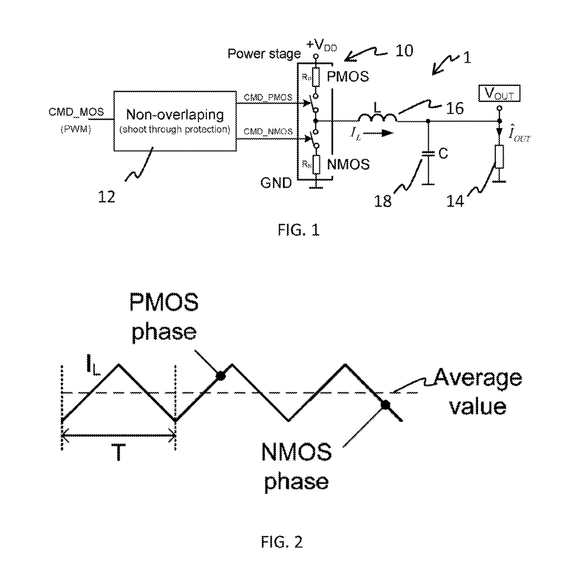 Absolute value current-sensing circuit for step-down dc-to-dc converters with integrated power stage