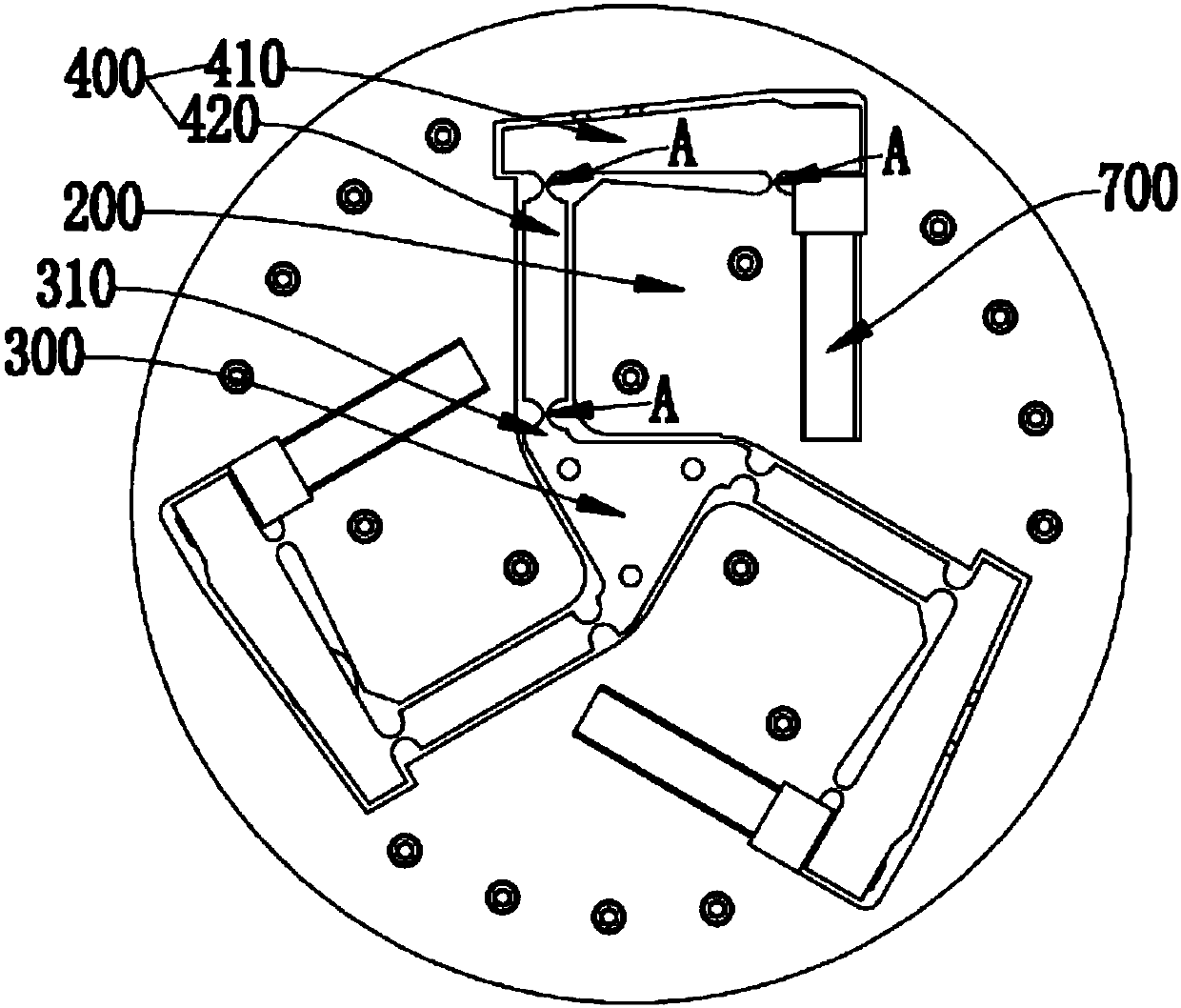 A flexible hinge-guided plane xyθ three-degree-of-freedom precision compensator