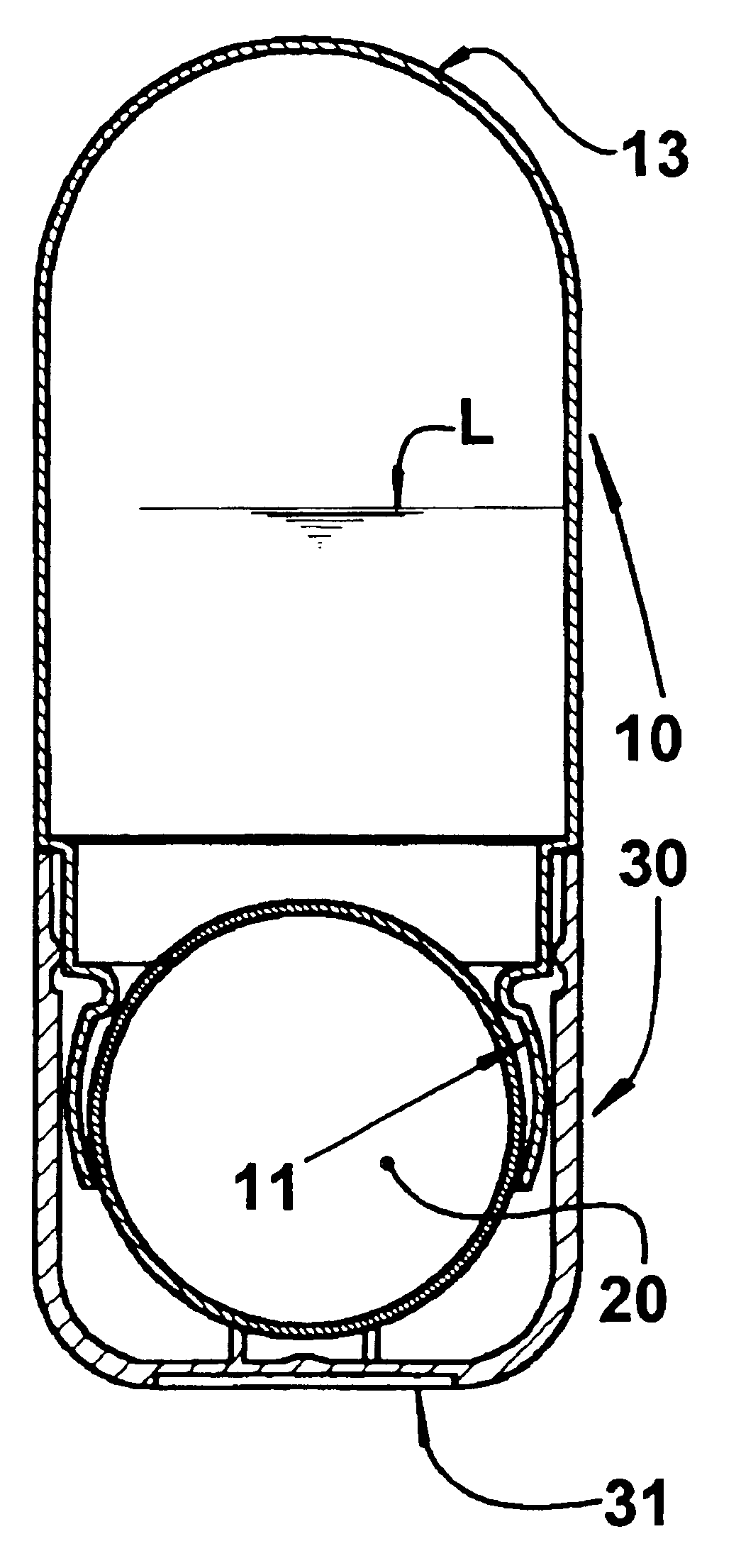 Container for storing and applying a liquid deodorant