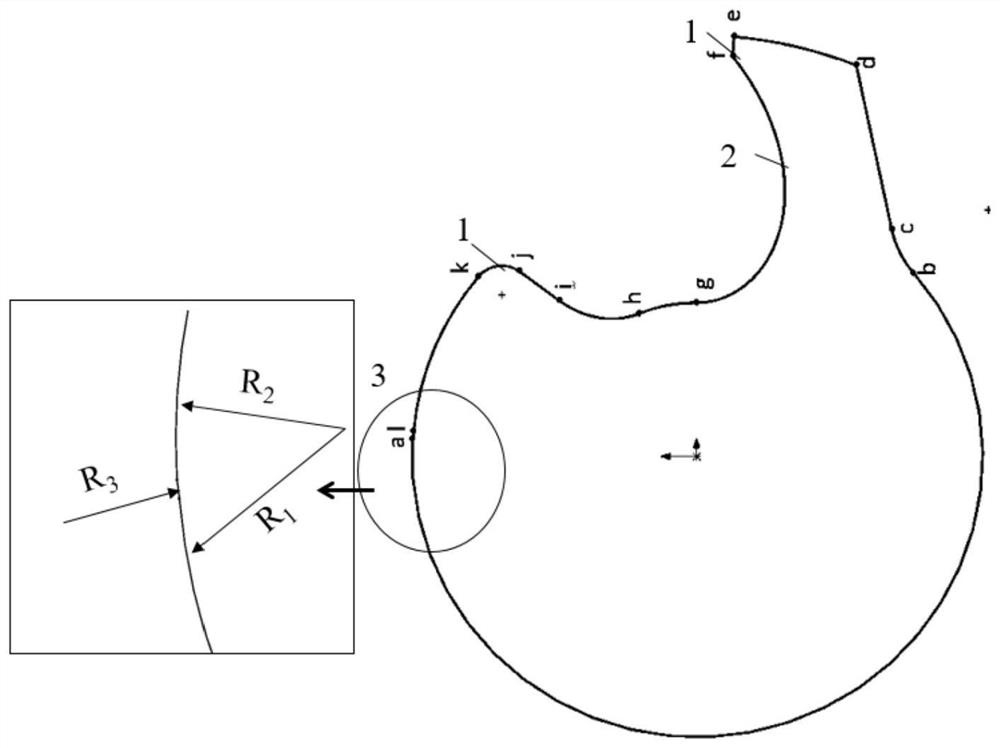 Straight claw type rotor profile for dry vacuum pump and design method of straight claw type rotor profile