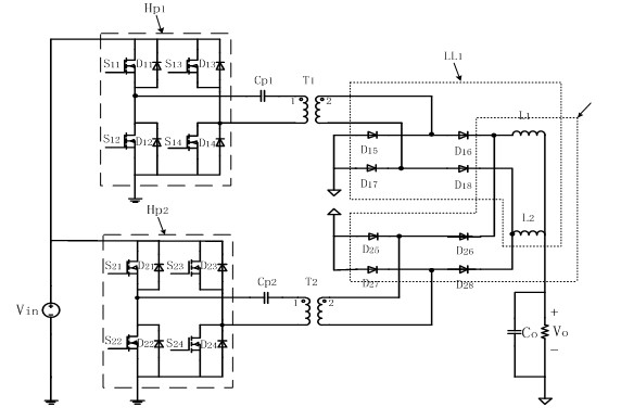 Intersected rectification input-parallel and output-parallel combined converter