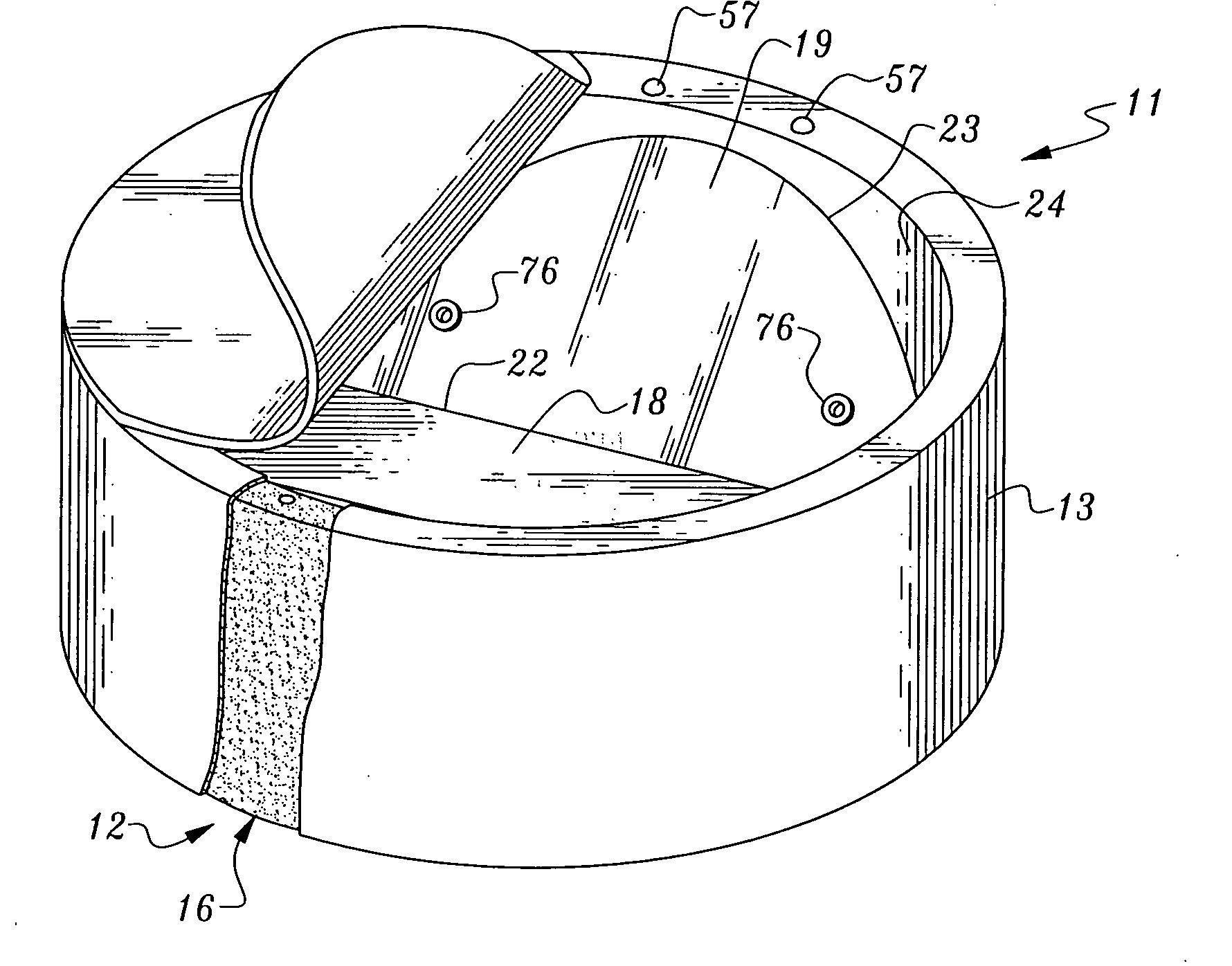 Spa with integrally molded working components and method for making same
