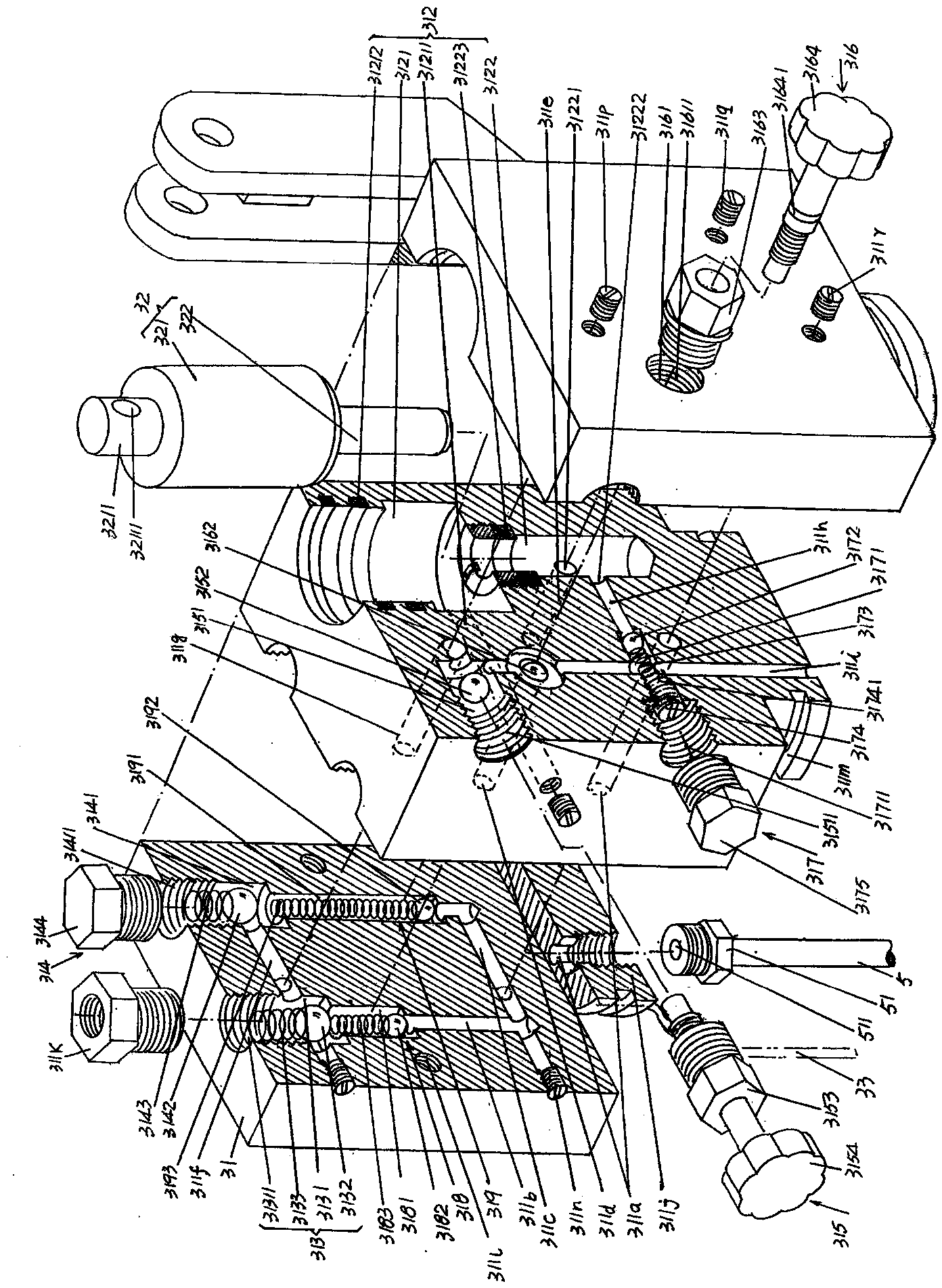 Hydraulic power pack structure of hydraulic press of jack