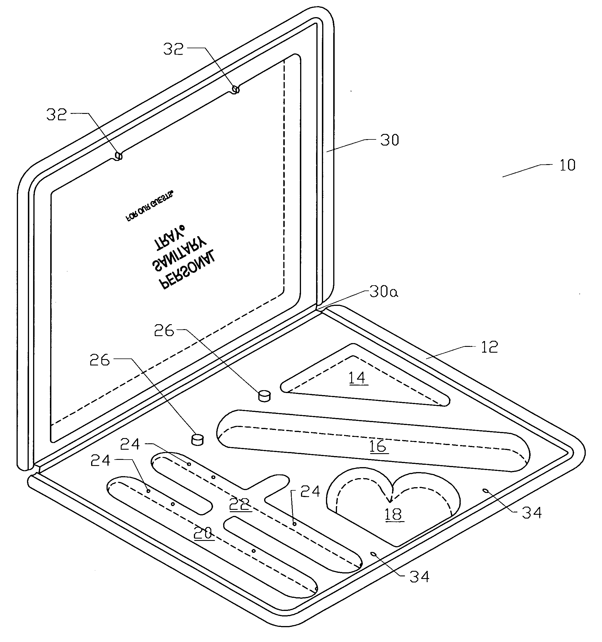 Sanitary tray for personal objects