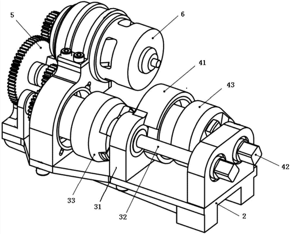 A dual-output-shaft striking device for piercing wire clips