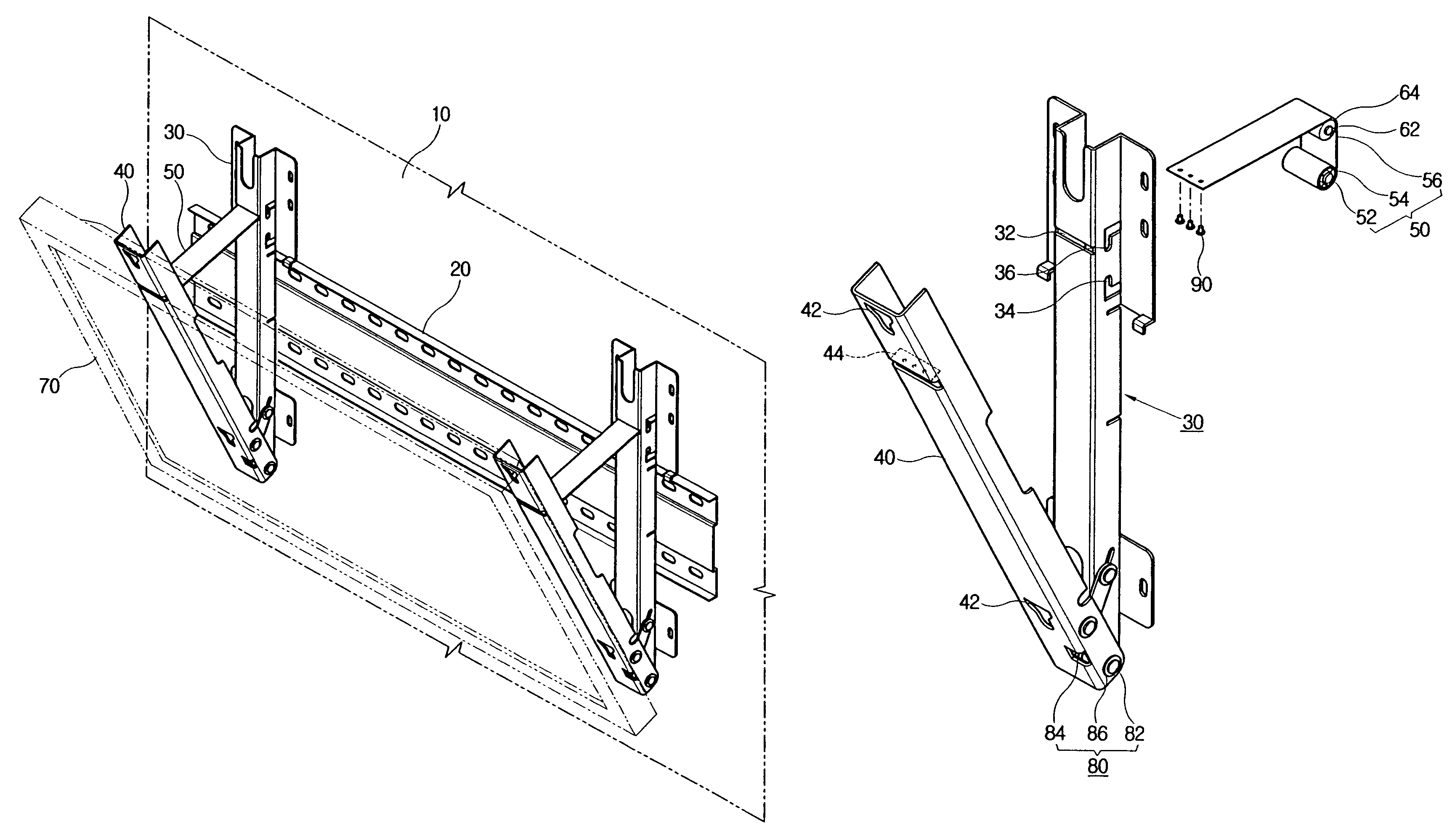 Wall mount usable with display apparatus