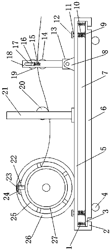 Automatic coiling and uncoiling device for distribution circuit power cable