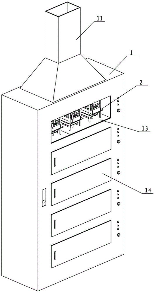 A chemical formation/subcontainer cabinet with heat dissipation function