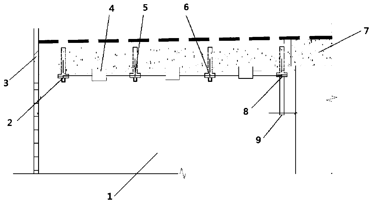 Vault concrete pouring early warning device and construction method thereof