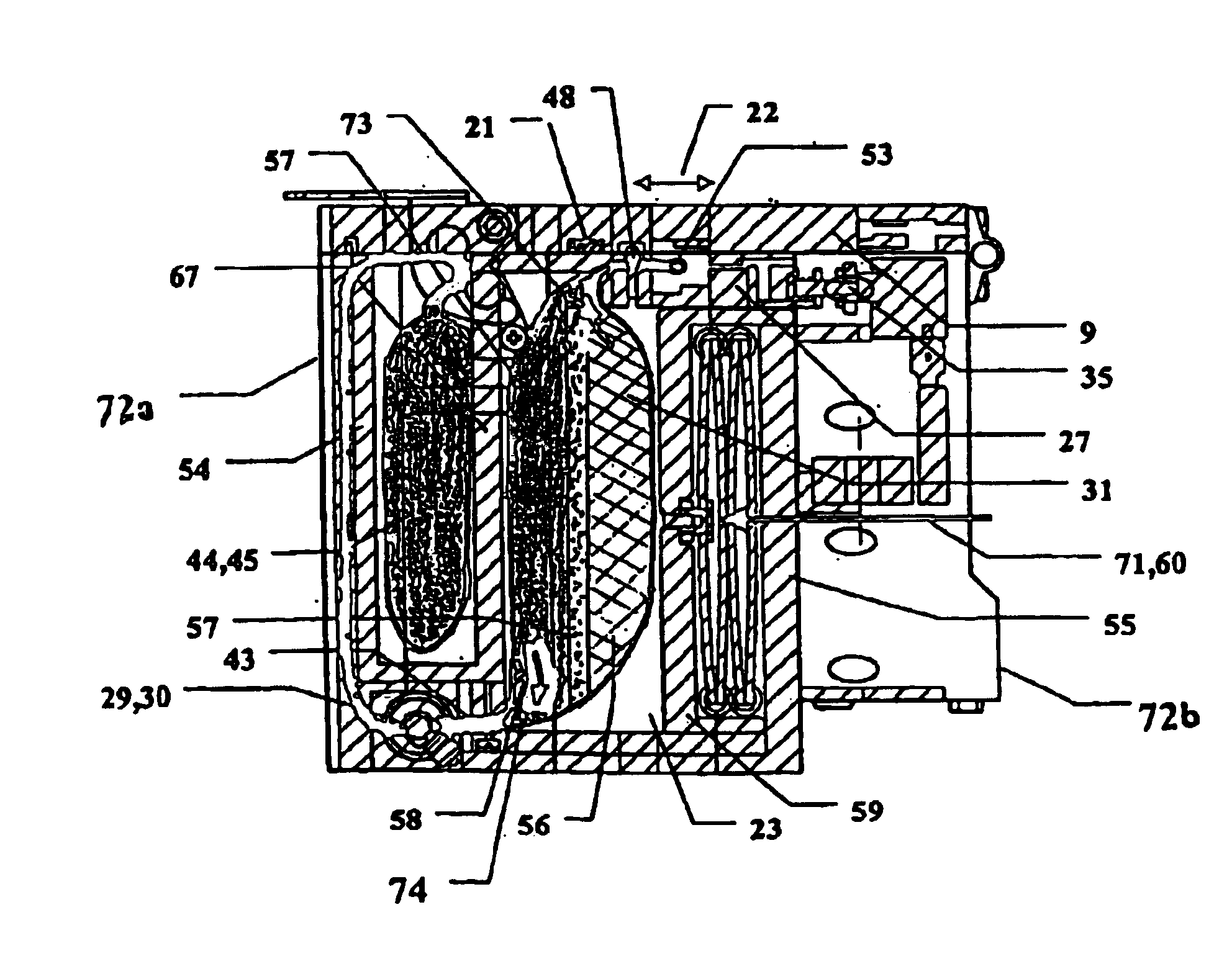 Centrifuge comprising a blood bag system with an upper and lower outlet