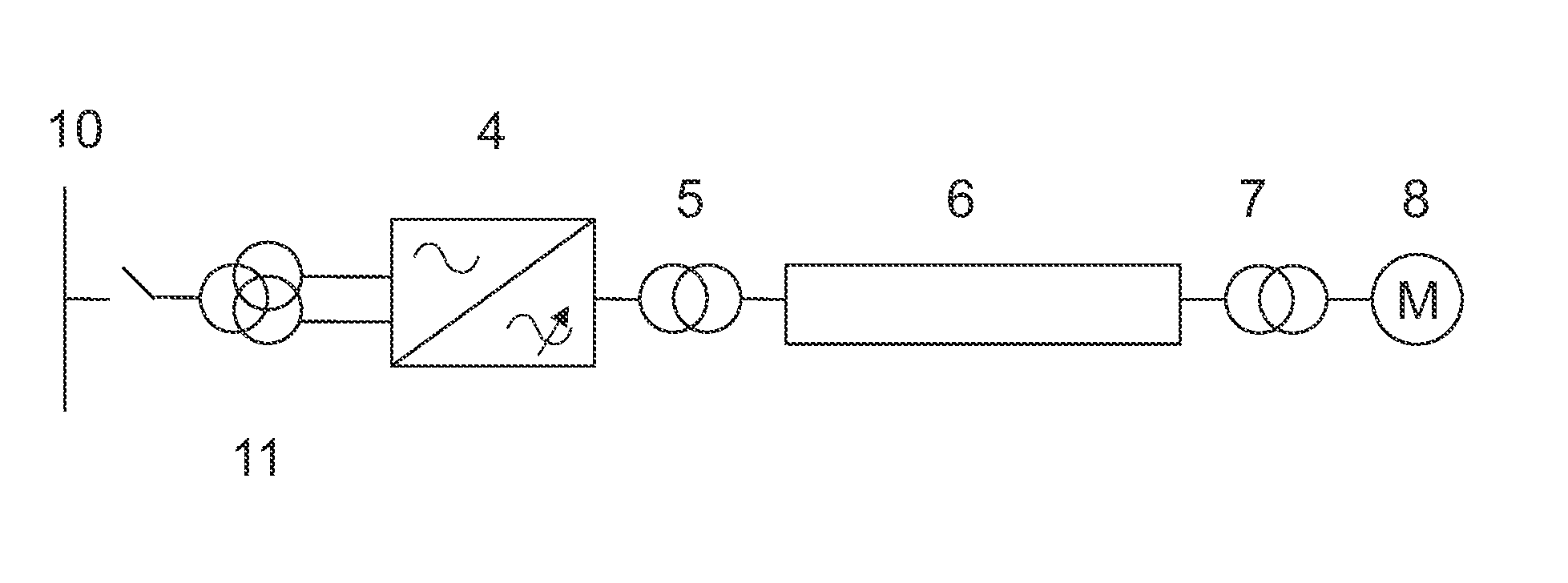 Method For Controlling A Machine Or An Electrical Load Supplied With Electric Power Over A Long Line