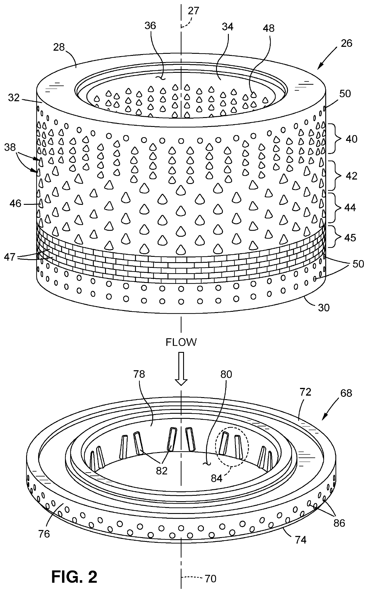 Additively manufactured control valve flow element