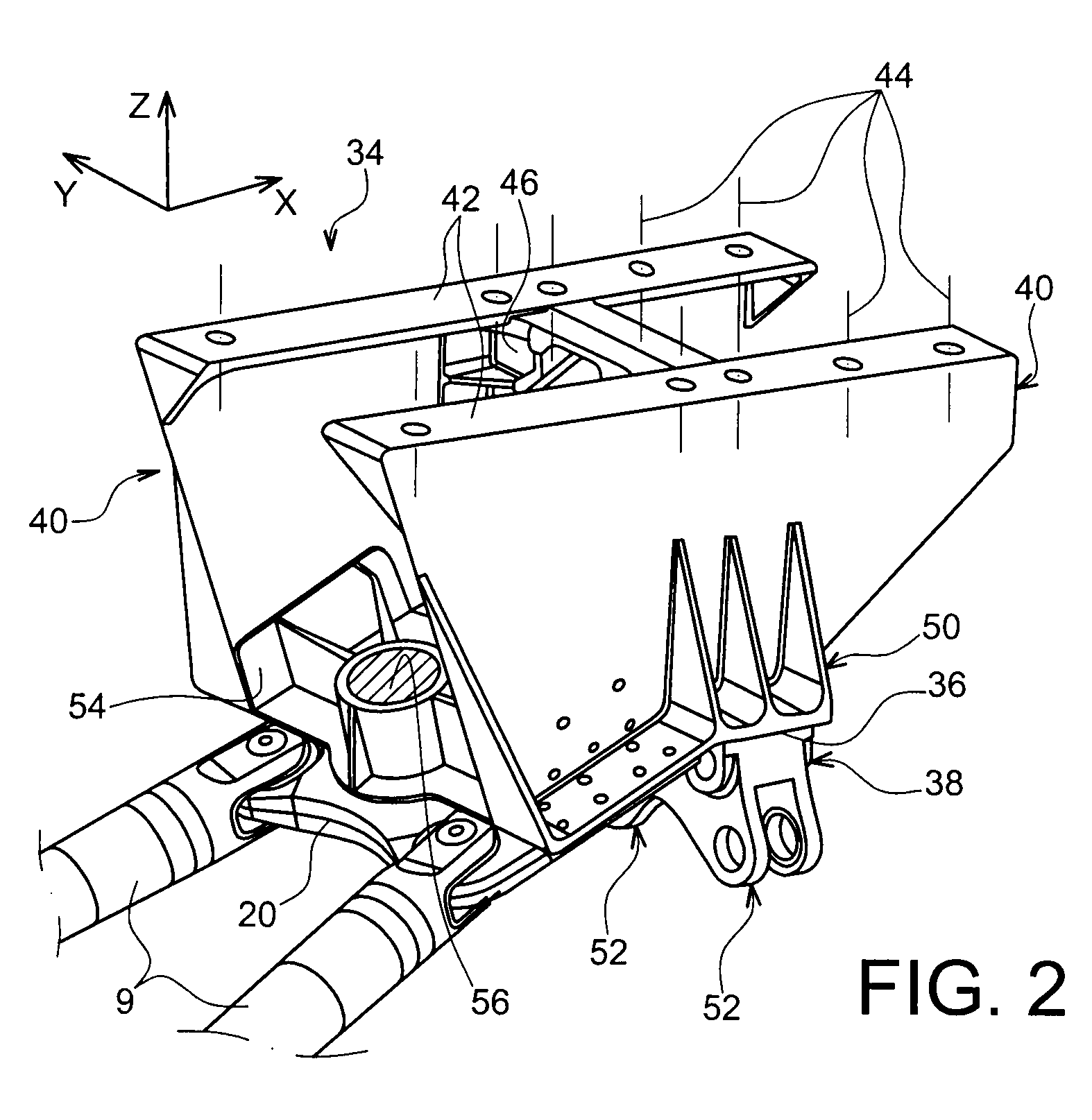 Mounting assembly for securing an engine to an aircraft wing