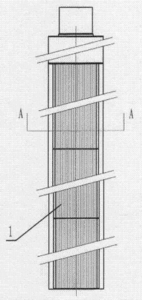 Trapezoidal distributing cylinder with strip-shaped net