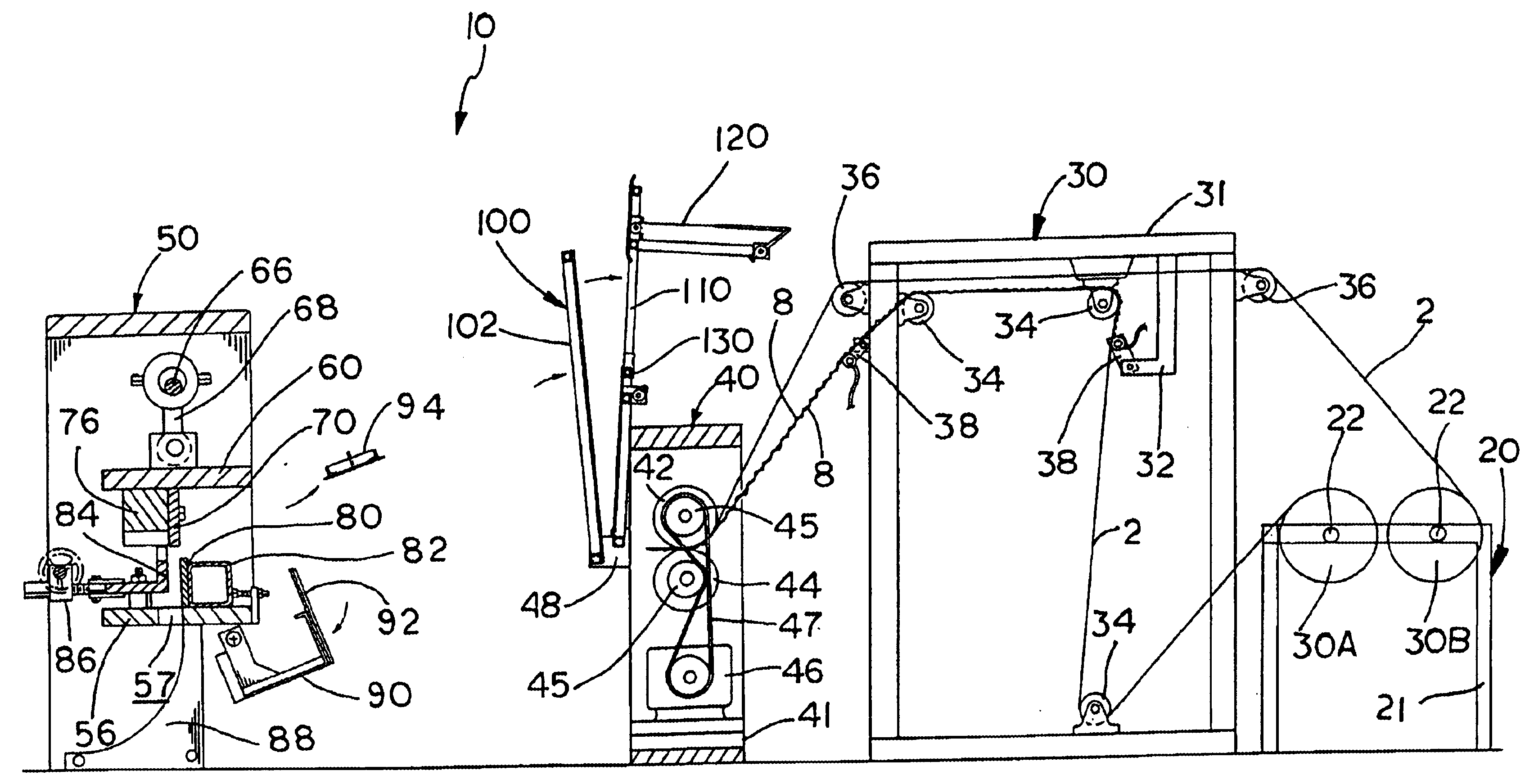 Segment cut honeycomb core machine