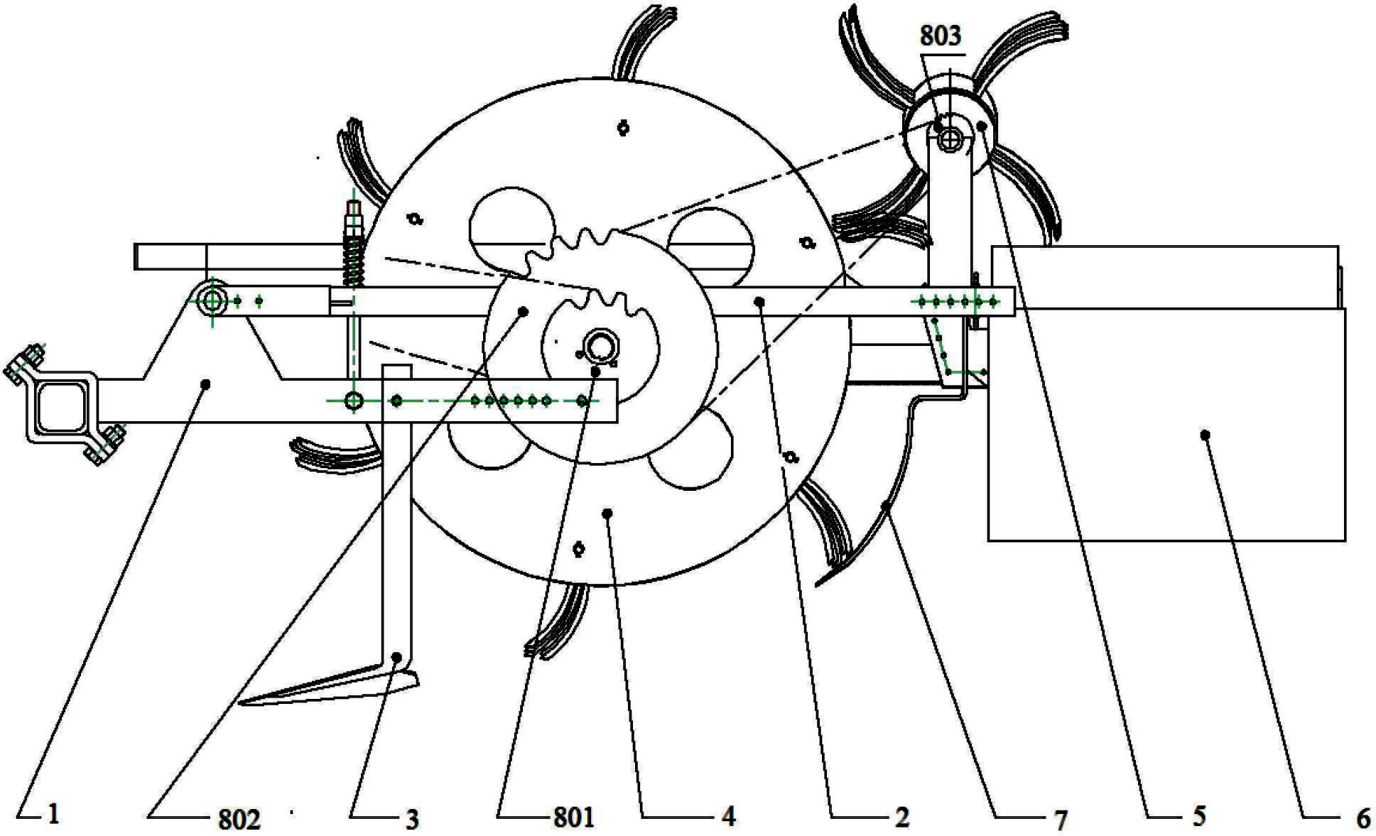 Film-picking and film-unloading mechanism for residual film recovery of straight-rod crops