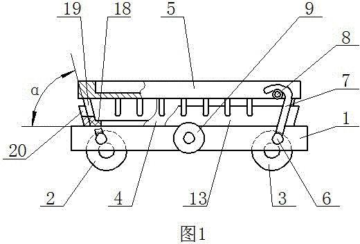 A mobile overturning vehicle for making floor boxes