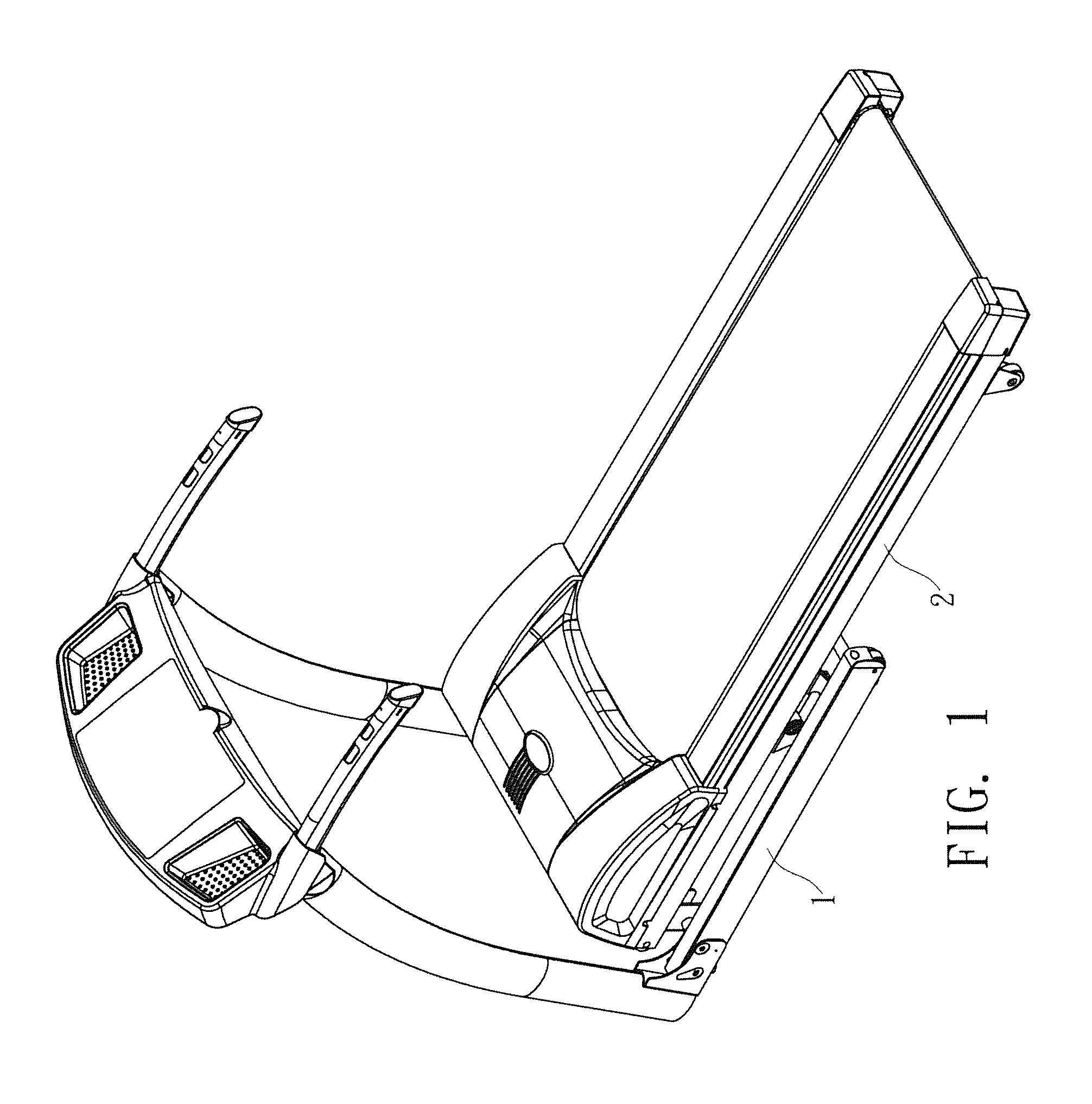 Tilting and folding device for a treadmill