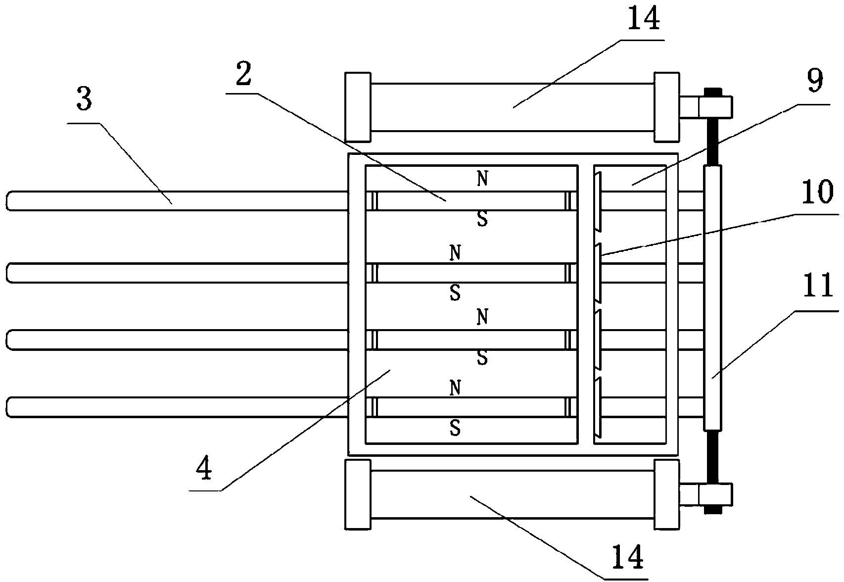 Permanent-magnetic type powder deironing machine