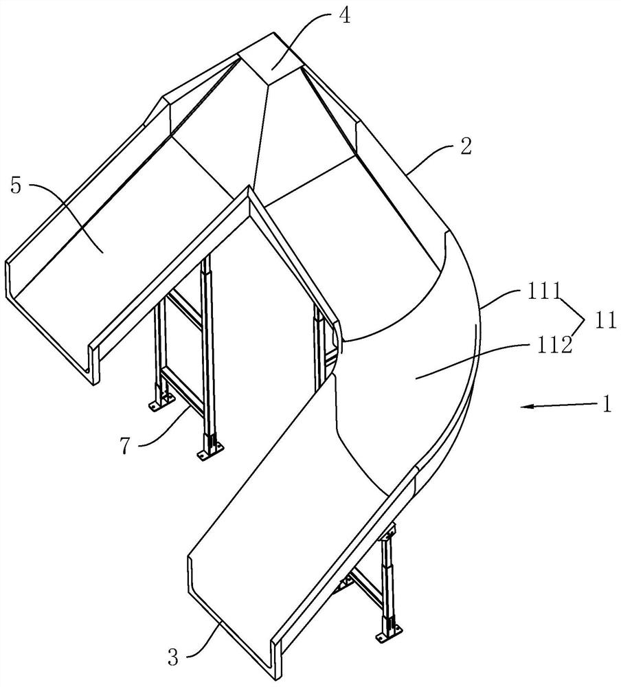 Logistics sorting chute and manufacturing method thereof