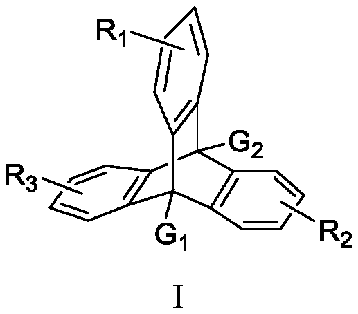 Naphthopyran branched triptycene compound, preparation method and application of naphthopyran branched triptycene compound