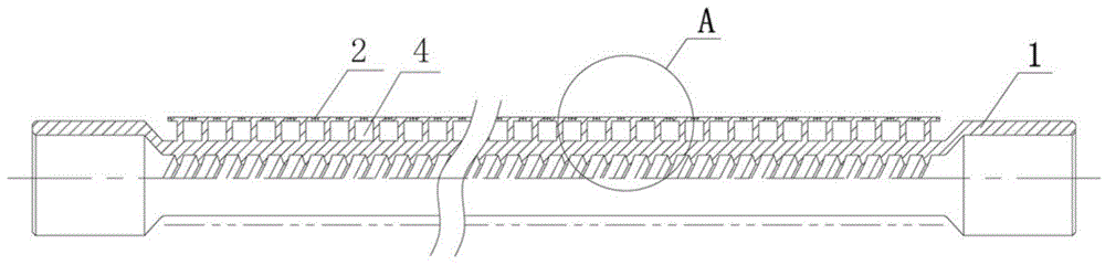 Falling film evaporating pipe with netlike outer surface