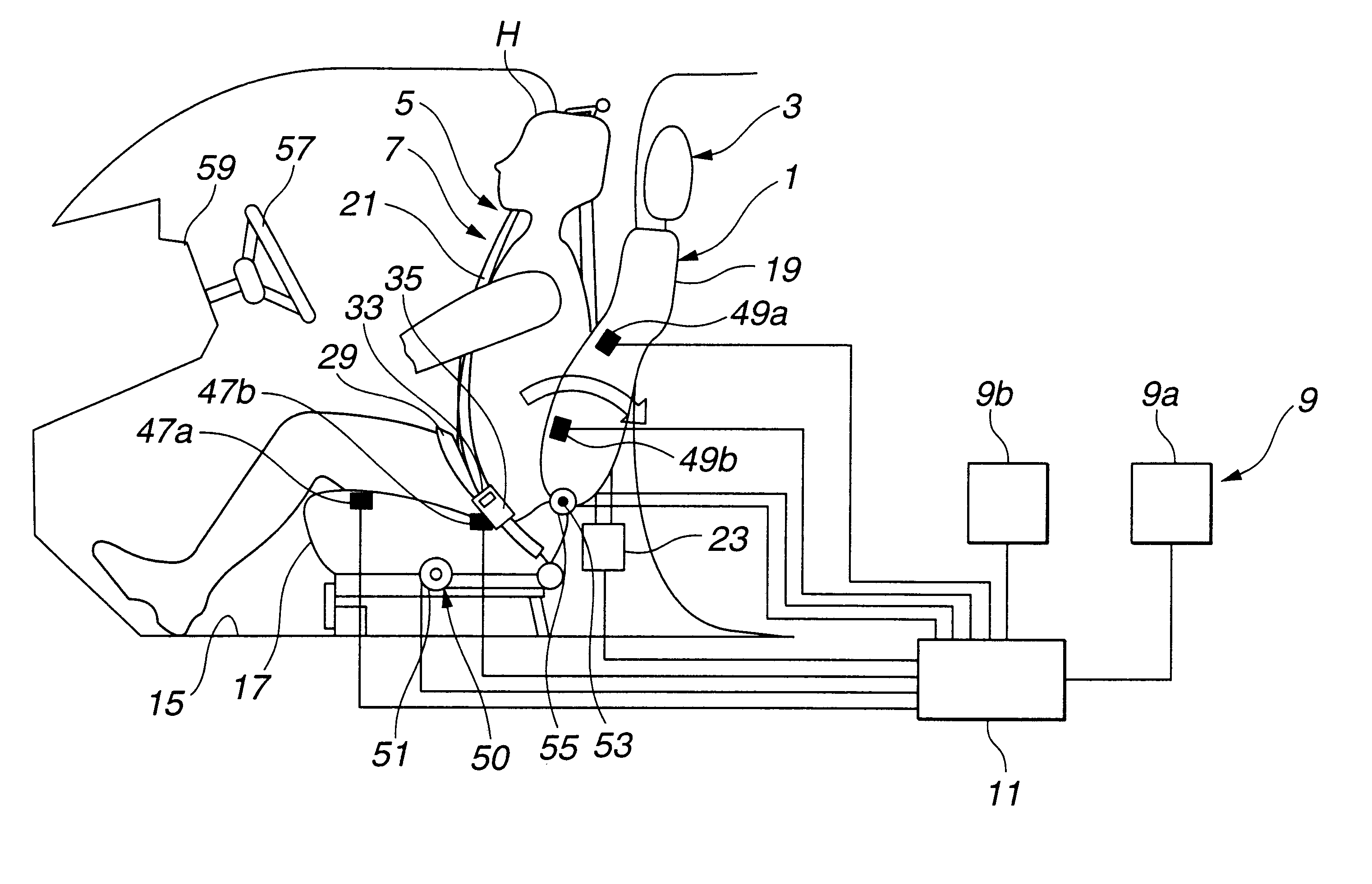 Seat occupant restraint system for vehicle