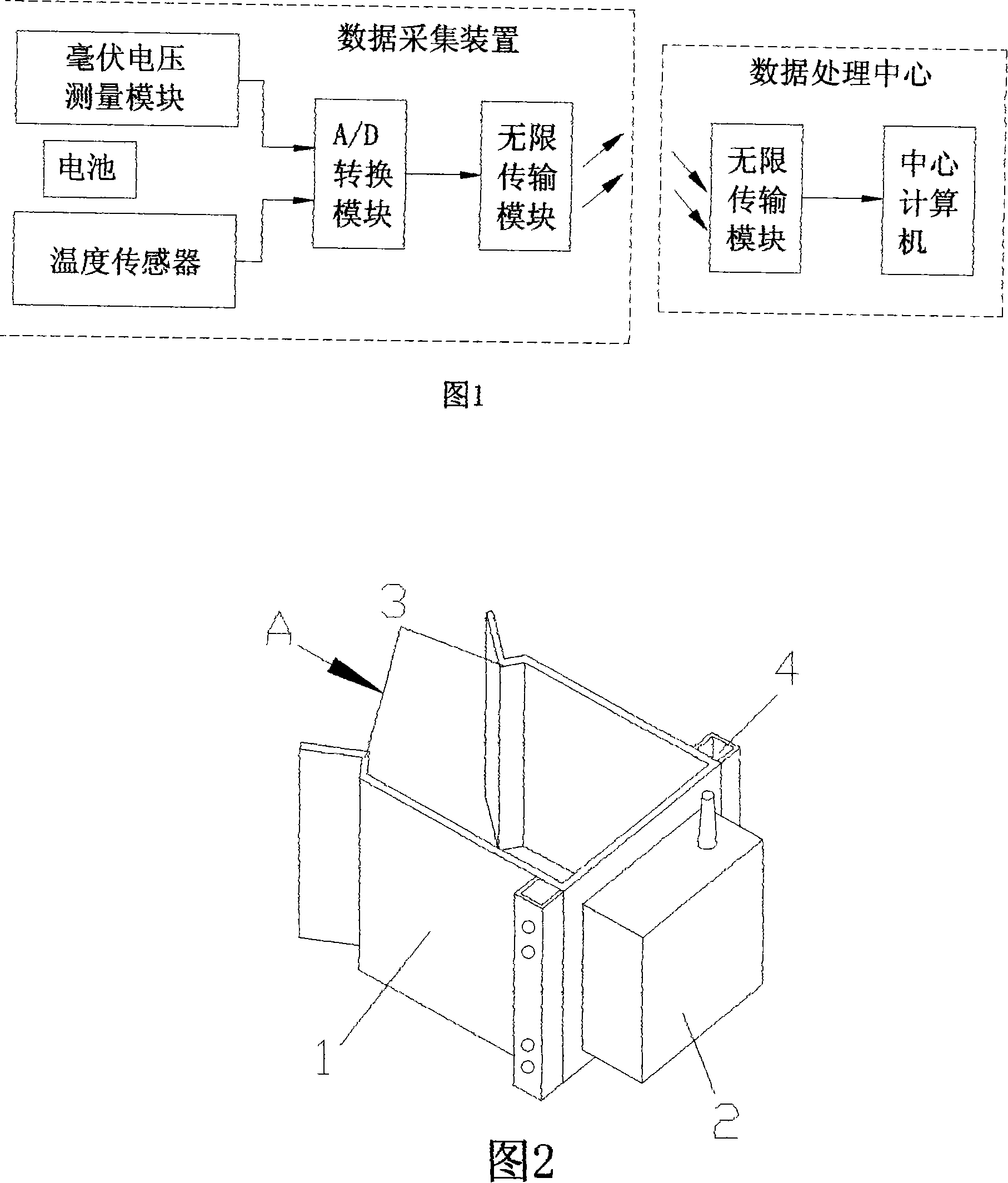 On-line testing method for aluminum cell anodic current distribution and monitoring device