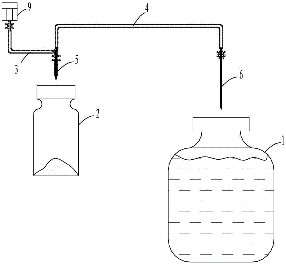 Medicine dispensing method for powder injection bottle and medicine dispensing mechanism