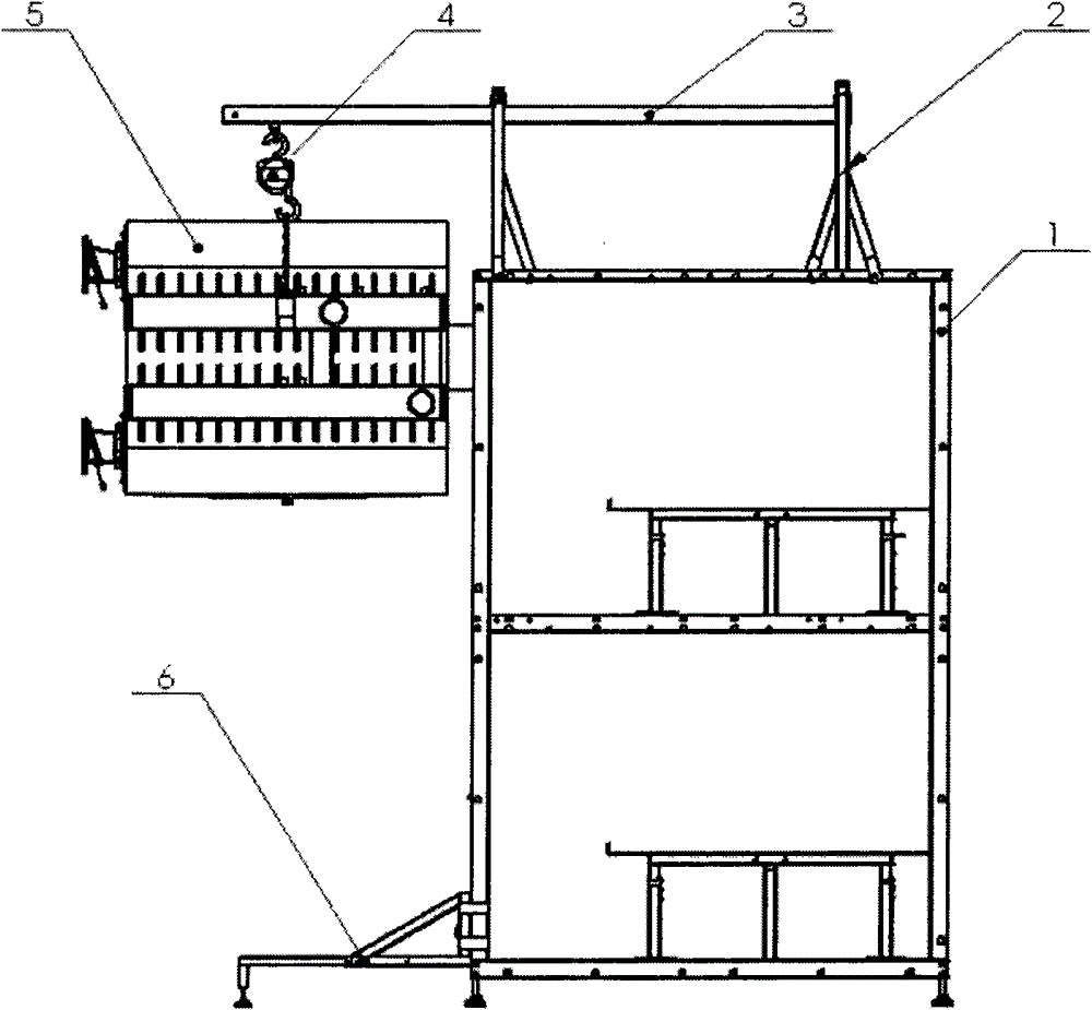 Crane supporting device for field installation of boiler