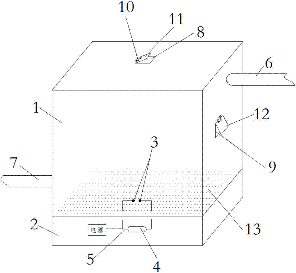 Gas composition verification device based on lightening test of aircraft fuel system