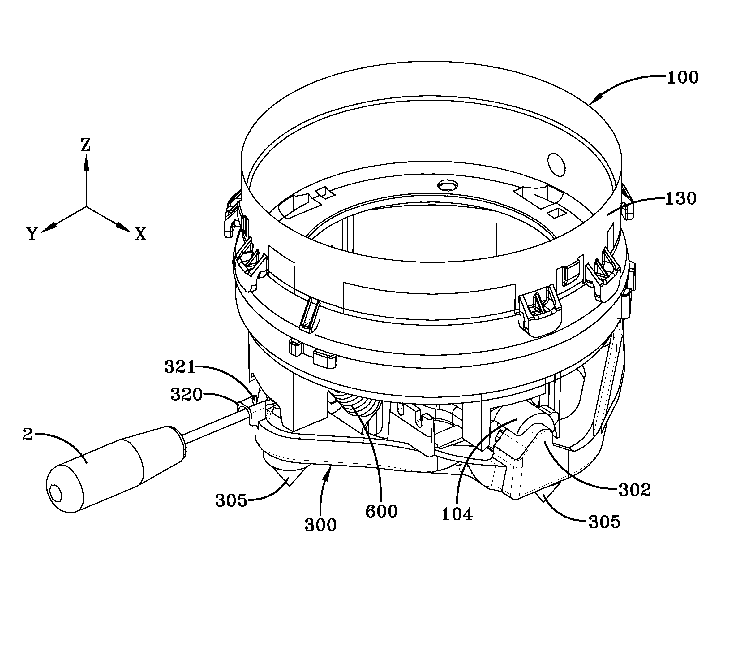 Assembly for retaining an airbag module to a steering wheel