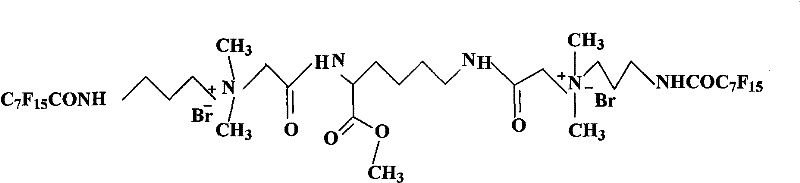 Fracture acidizing cleanup additive of fluorine-containing carbon chain Gemini surfactant and preparation method thereof