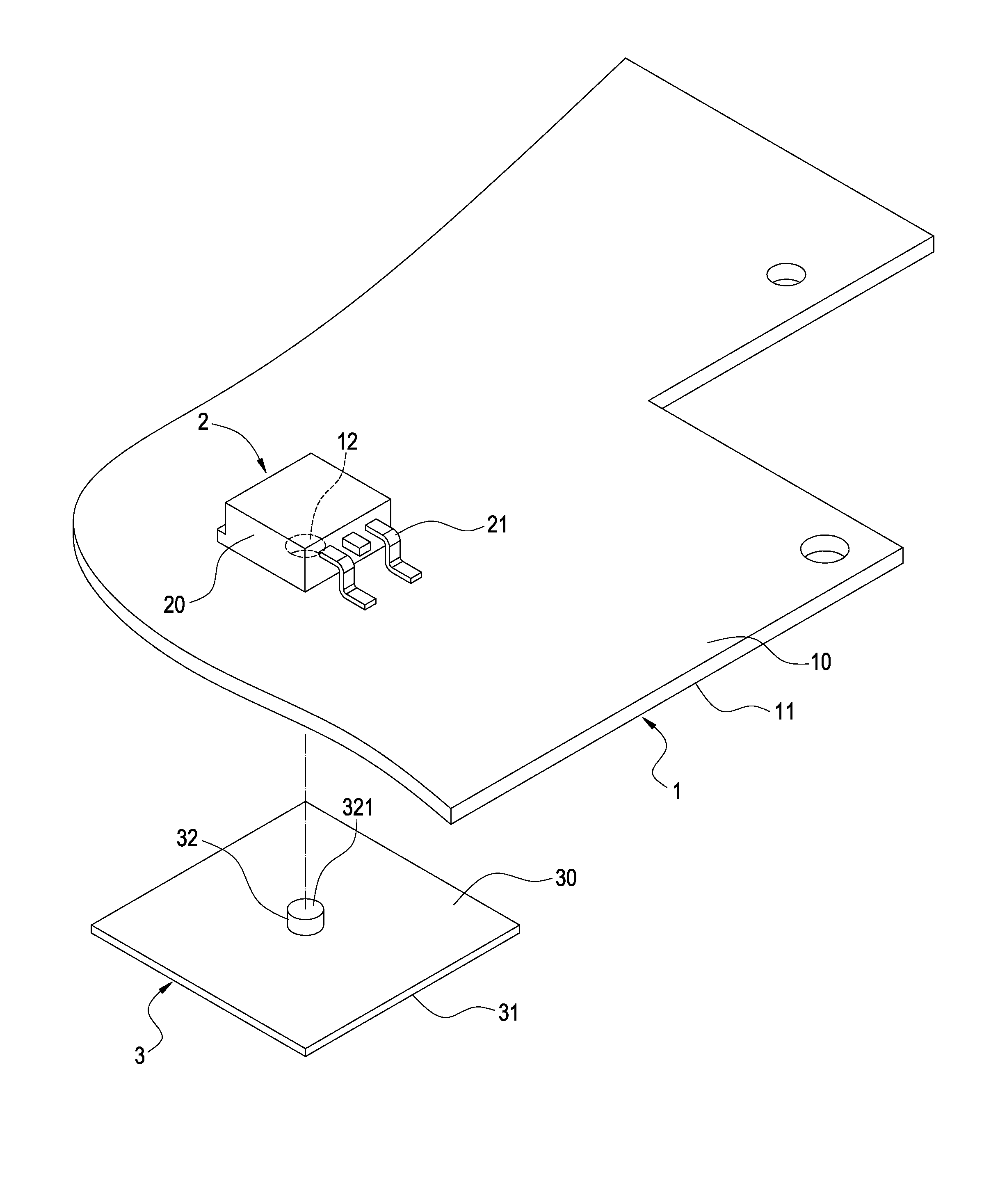 Heat dissipating module and method of combining the same