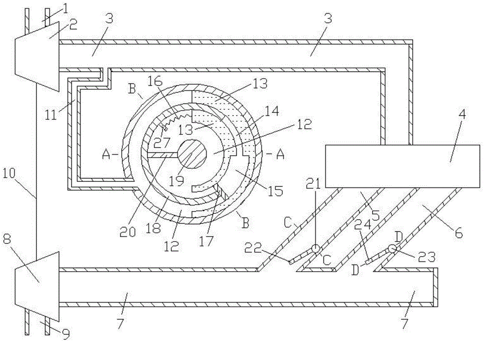 Mechanical adjustment with through channel