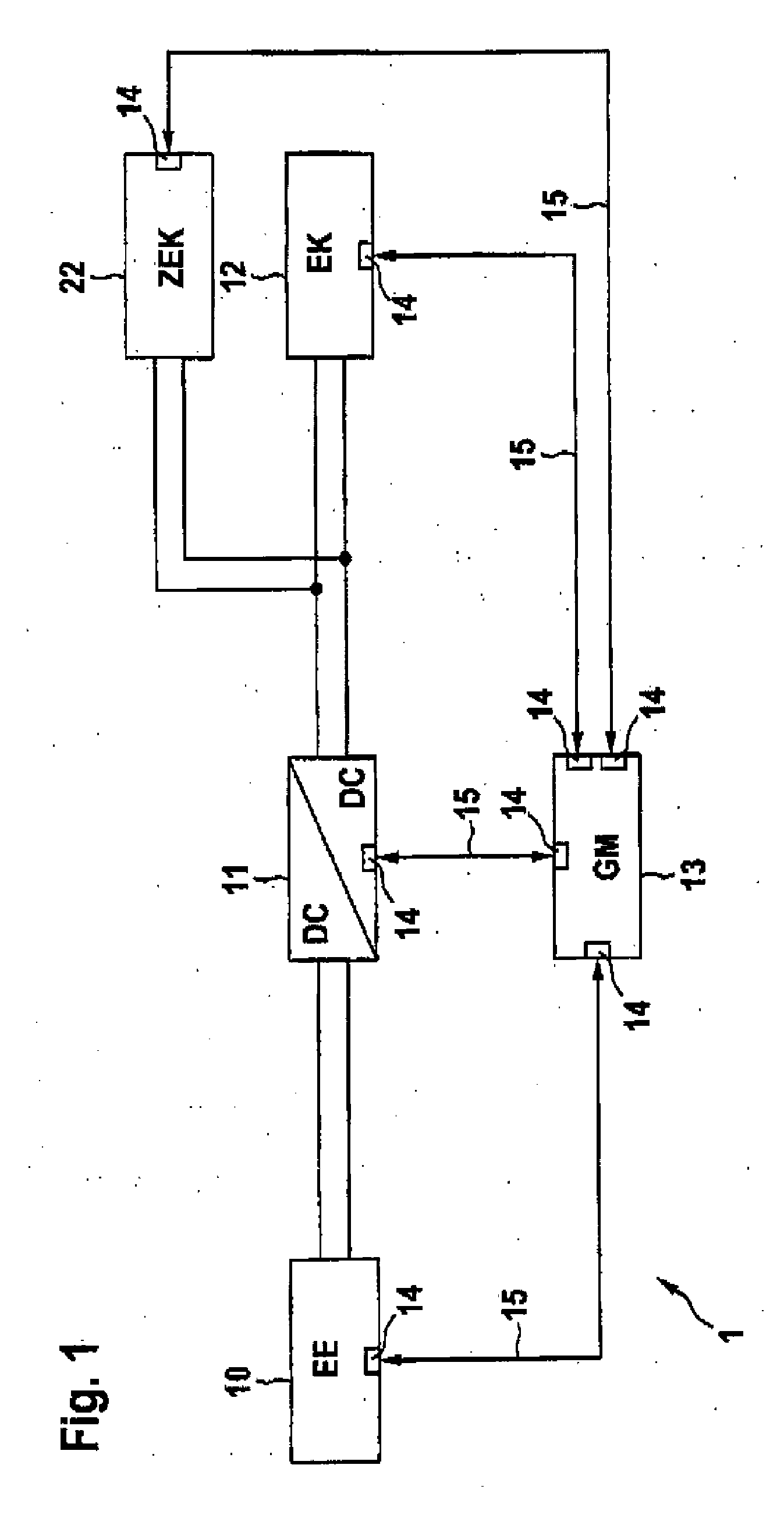 Control concept for limit-value management for dc/dc converter in an energy system