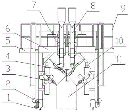 Four-head gantry welding machine for crane beam and control method